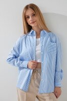 Сорочка з візерунком для дівчинки LAWA GBC02308 122 см Блакитно-білий
