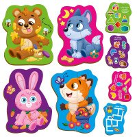Купить Игра развивающая с пазлами "Лесные звери" Vladi Toys VT1722-26 Артикул: 4820234765447 Миниатюра фотографии № 2