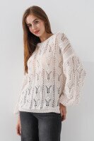 Джемпер однотонний жіночий Femme 2022 One Size Молочний (2000990221407D)  Фото №2