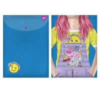 Папка-конверт на кнопке А4 Yes Smiley Girl 491882 (5056137175901)(SC)