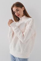 Джемпер однотонний жіночий Femme 1017 S Білий (2000989871279D)  Фото №1