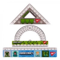Купити Набір лінійок (3 предмети) "Minecraft" YES 370674 Різнокольоровий Артикул: 5056574438256 Фото мініатюра № 2