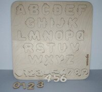 Абетка-сортер 2в1 Woodis англійська 2В1-А (2000989669487)  Фото №0