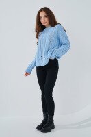 Джемпер однотонный женский Femme 1002 One Size Голубой (2000989870654D)  Фото №0