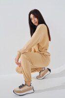 Спортивные штаны женские однотонные On me Kuz-1 baza XS Бежевый (2000989503262D)  Фото №0