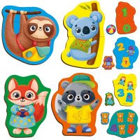 Купити Гра розвиваюча з пазлами "Тварини. Іграшки" Vladi Toys VT1722-27 (4820234765461) Артикул: 4820234765461 Фото мініатюра № 2