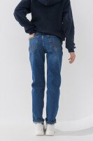 Джинсы однотонные Mom Fit женские D-655 34 Синий (2000990276254D)  Фото №1
