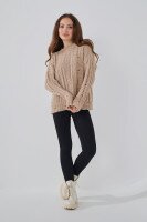 Джемпер однотонный женский Femme 1002 One Size Бежевый (2000989870647D)  Фото №0