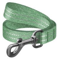 Поводок для собак WAUDOG Re-cotton світловідбивний, ш. 25 мм, завд. 200 см Зелений (4823089343204)