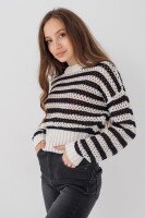 Джемпер с узором женский Femme 2020 One Size Молочно-черный (2000990221421D)  Фото №1