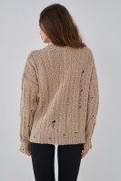 Джемпер однотонный женский Femme 1002 One Size Бежевый (2000989870647D)  Фото №3