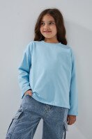 Лонгслів однотонний для дівчинки LAWA GBC02303 122 см Блакитний