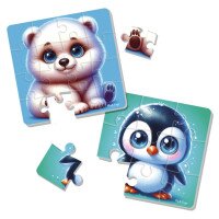 Купить Мягкие пазлы «Мишка и пингвиненок» Vladi Toys VT1102-38 Артикул: 4820234766987 Миниатюра фотографии № 2