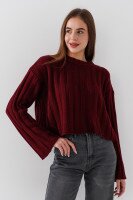 Купить Джемпер однотонный женский Pomella 2256 One Size Бордовый Артикул: 2000990849861 Миниатюра фотографии № 1