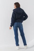 Джинсы однотонные Mom Fit женские D-655 34 Синий (2000990276254D)  Фото №2