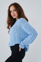Джемпер однотонный женский Femme 1002 One Size Голубой (2000989870654D)  Фото №2