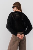 Джемпер однотонный женский Femme 2024 One Size Черный (2000990221469D)  Фото №2
