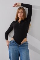Боди однотонный женский On me 25082 S Черный