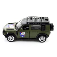 Автомодель &quot;Шевроны Героев&quot; Land Rover Defender 110 &quot;25 ОПДБр&quot; TechnoDrive 250289M Темно-зеленый (6900007377195)  Фото №1