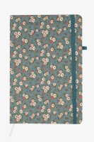Блокнот на резинке Small flowers 762497ML 80 л. Бирюзовый