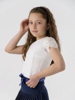 Блуза однотонная для девочки Perix 5010 152 см Молочный (2000990480088D)(SC)  Фото №1