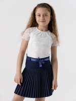 Блуза однотонная для девочки Perix 5010 152 см Молочный (2000990480088D)(SC)