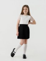 Блуза однотонная для девочки Perix 5015 116 см Молочный (2000990480002D)(SC)  Фото №3