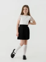 Блуза однотонная для девочки Perix 5015 116 см Молочный (2000990480002D)(SC)  Фото №3