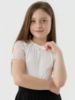 Блуза однотонная для девочки Perix 5015 116 см Молочный (2000990480002D)(SC)