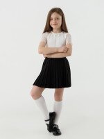 Блуза однотонная для девочки Perix 5015 116 см Молочный (2000990480002D)(SC)  Фото №4