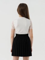 Блуза однотонная для девочки Perix 5015 116 см Молочный (2000990480002D)(SC)  Фото №2