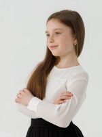 Блуза однотонна для дівчинки Perix 5017 116 см Молочний (2000990479570D)(SC)  Фото №0