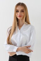 Блуза однотонна для дівчинки DomeiLand 823043 134 см Білий  Фото №0