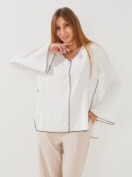 Купити Блуза однотонна жіноча GENUA G01101-0005 2XL Білий Артикул: 2000999539329 Фото мініатюра № 1