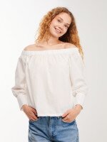 Купить Блуза однотонная женская LAWA WTC02482 S Белый Артикул: 2000999617119 Миниатюра фотографии № 1