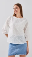 Блуза однотонная женская Mei ren yu 2515 One Size Белый