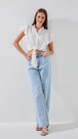 Блузка однотонная женская On me D2309 One Size Белый  Фото №0