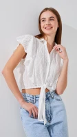Блузка однотонная женская On me D2309 One Size Белый  Фото №1
