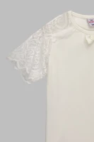 Блуза однотонная для девочки Perix 5015 116 см Молочный (2000990480002D)(SC)  Фото №9