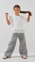 Купити Блуза трикотажна для дівчинки Aura Style 862 116 см Молочний Артикул: 2000999197994 Фото мініатюра № 2