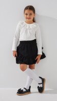 Купити Блуза трикотажна для дівчинки Aura Style 866 128 см Молочний Артикул: 2000999197604 Фото мініатюра № 2