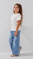 Блуза трикотажна для дівчинки Aura Style 867 128 см Молочний  Фото №0