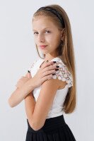 Блуза трикотажна для дівчинки Vio Faloni 3253 116 см Білий (2000990495181S)  Фото №1