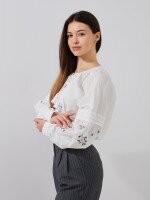 Купити Блуза з принтом жіноча GENUA G01104-0007 S Білий Артикул: 2000999449161 Фото мініатюра № 4