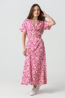 Блуза с узором женская TD221280-1K L Малиновый (2000990334787S)  Фото №4