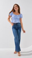 Блуза з візерунком жіноча LAWA WTC02437 XS Блакитний  Фото №0