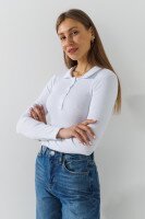Боди однотонный женский On me 25082 S Белый  Фото №1