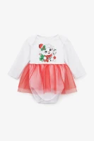 Боди-платье для девочки Baby Life НР1 80 см Бело-красный (NY)  Фото №0