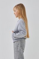Бомбер однотонный для девочки Deniz 17124 128 см Серый  Фото №1