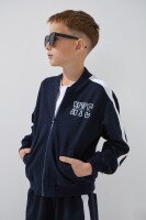 Бомбер з принтом для хлопчика LAWA P-BB02313 122 см Темно-синій